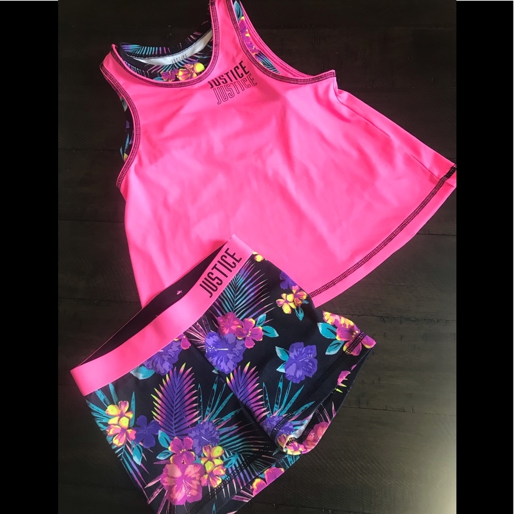 💗Girls size 6 Justice tank/shorts outfit💗